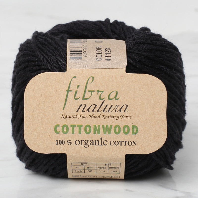 Fibra Natura Cottonwood Knitting Yarn, Black – 41123