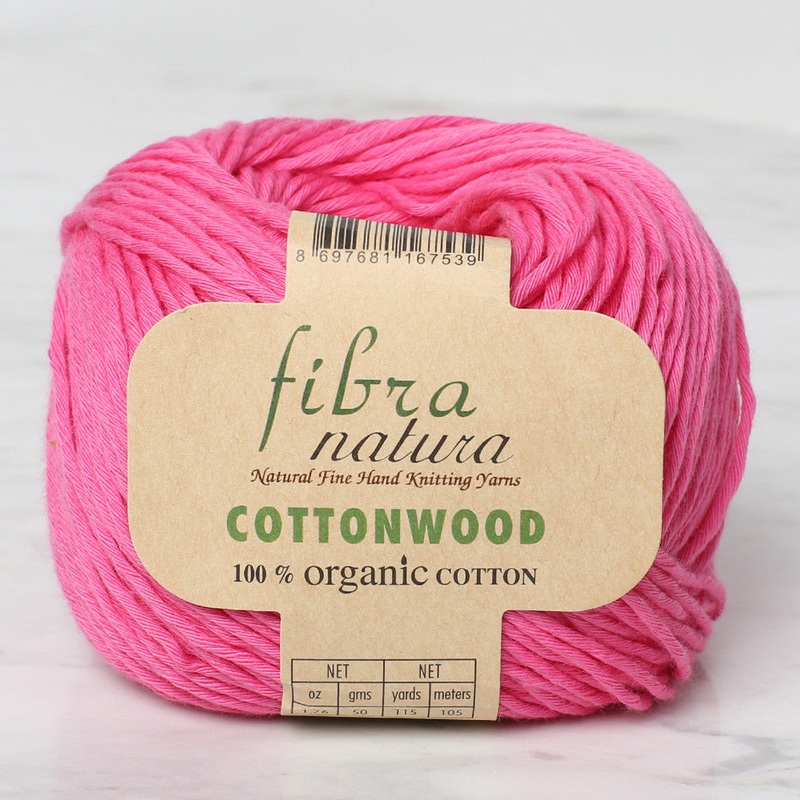 Fibra Natura Cottonwood Knitting Yarn, Fuchsia – 41116