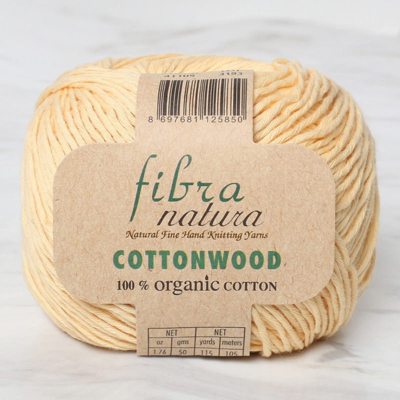 Fibra Natura Cottonwood Knitting Yarn, Yellow – 41105