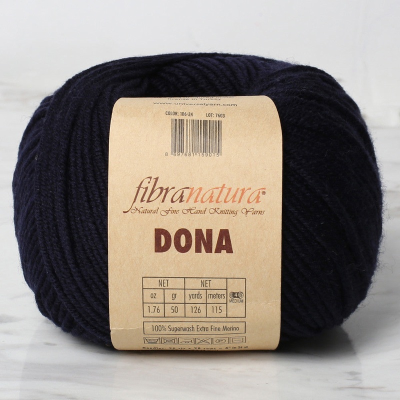 Fibra Natura Dona Knitting Yarn, Dark Navy Blue – 106-24