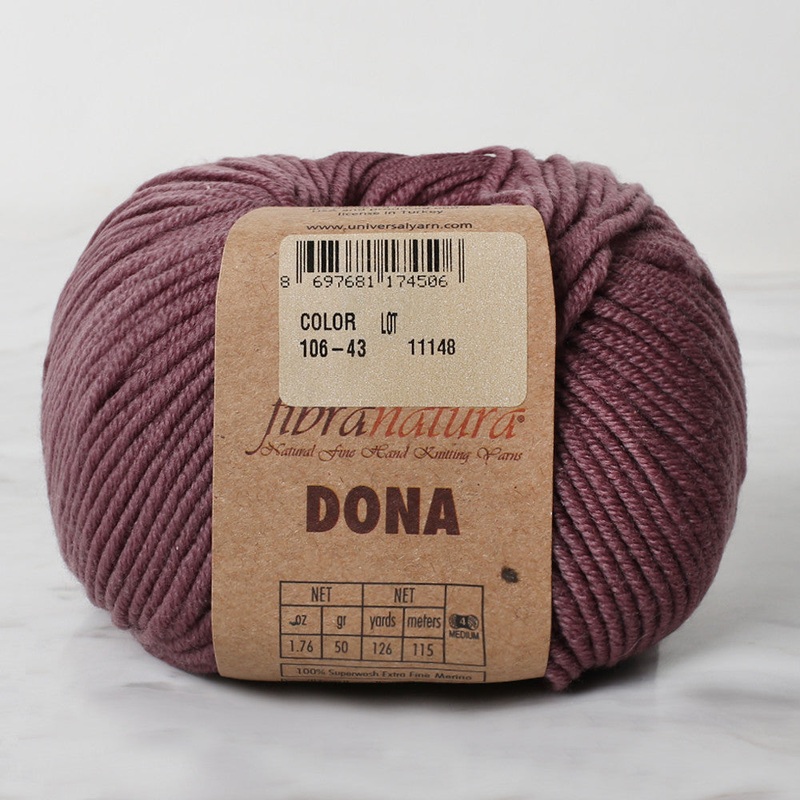 Fibra Natura Dona Knitting Yarn, Dried Rose – 106-43