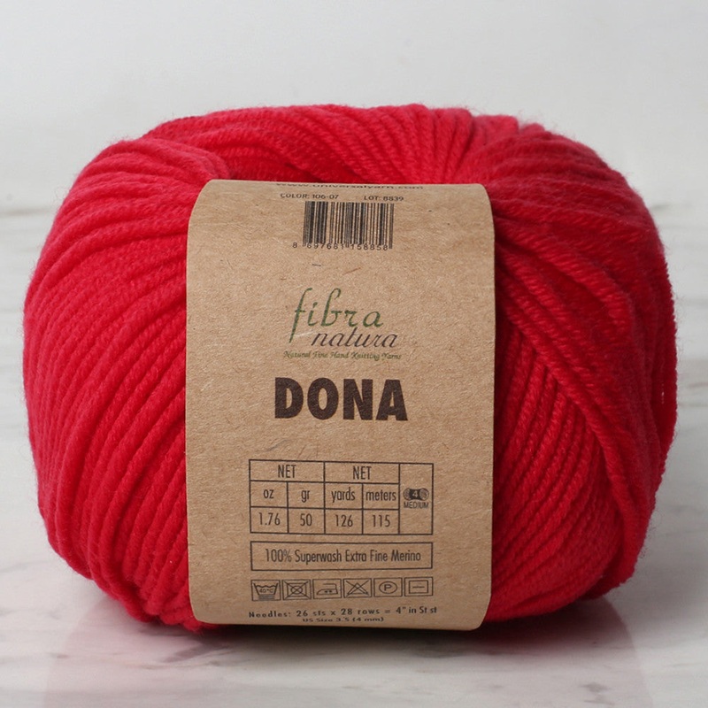 Fibra Natura Dona Knitting Yarn, Red – 106-07