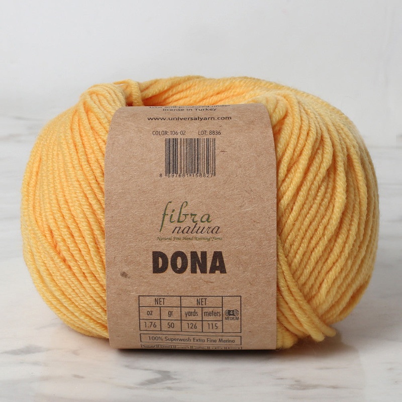 Fibra Natura Dona Knitting Yarn, Yellow – 106-02