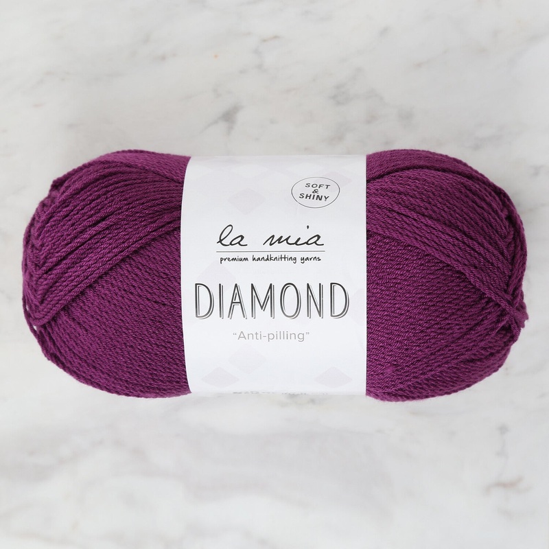 La Mia Diamond Knitting Yarn, Dark Purple – L019
