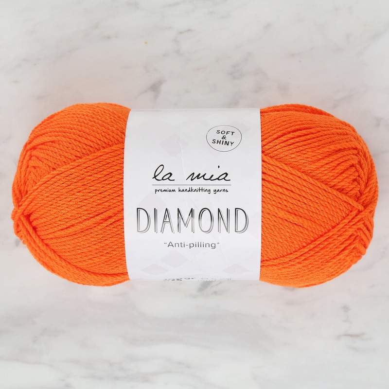 La Mia Diamond Knitting Yarn, Orange – L012