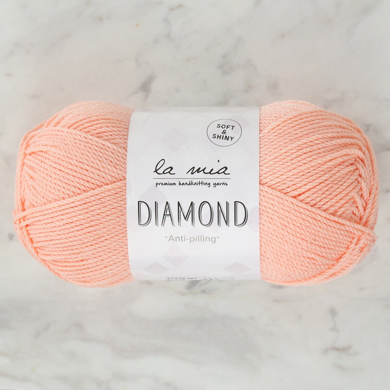La Mia Diamond Knitting Yarn, Pinkish Orange – L026