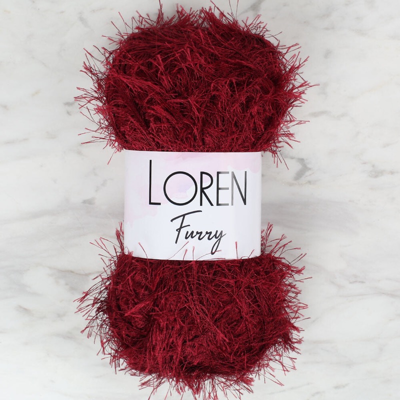 Loren Furry Knitting Yarn, Claret – RF026