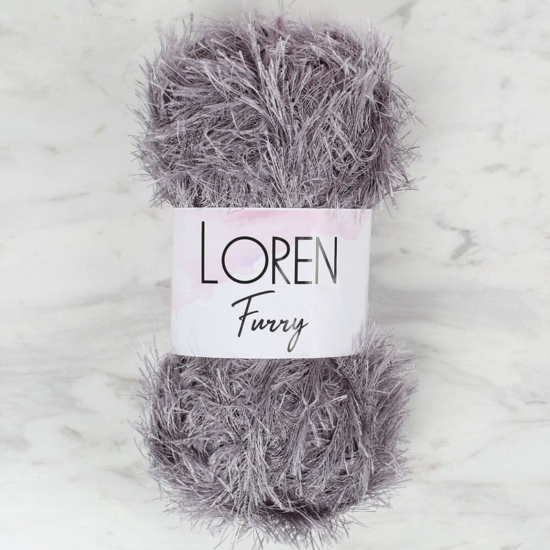 Loren Furry Knitting Yarn, Dark Grey – RF036