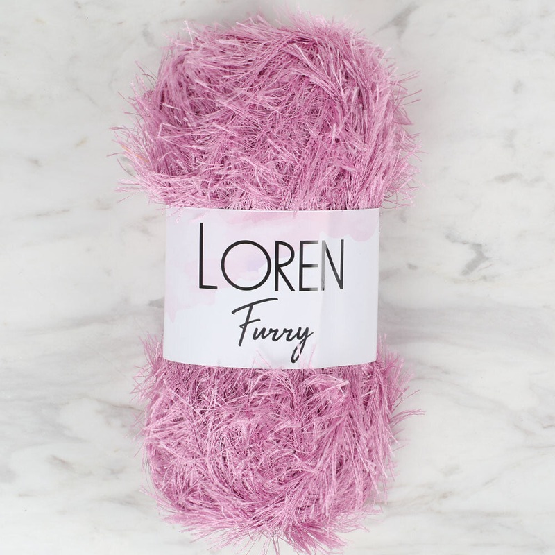 Loren Furry Knitting Yarn, Dusty Rose – RF012