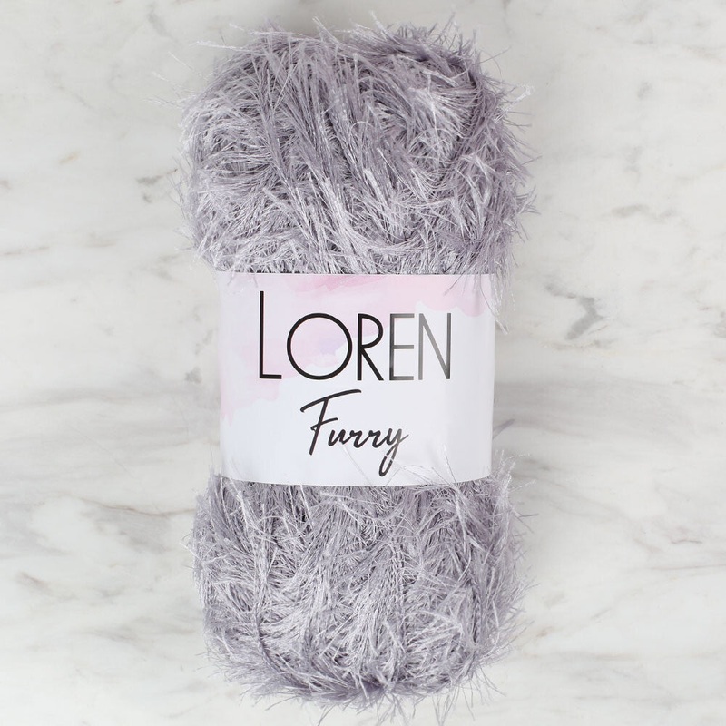Loren Furry Knitting Yarn, Grey – RF006