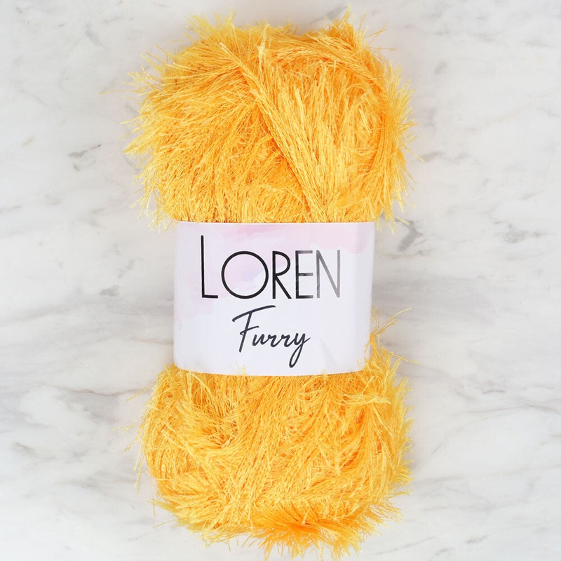 Loren Furry Knitting Yarn, Mustard – RF075