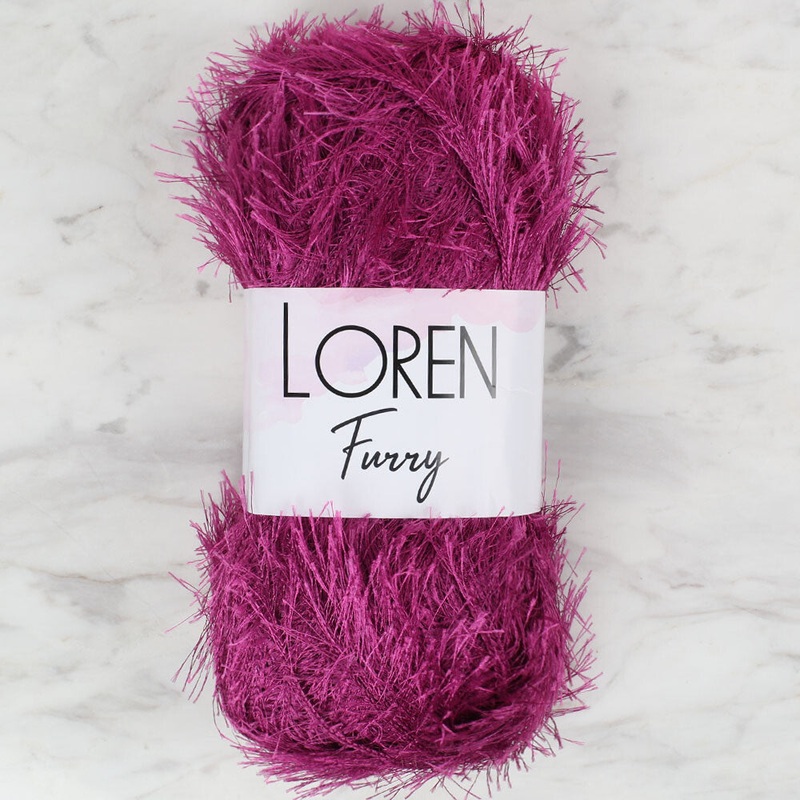 Loren Furry Knitting Yarn, Purple – RF031