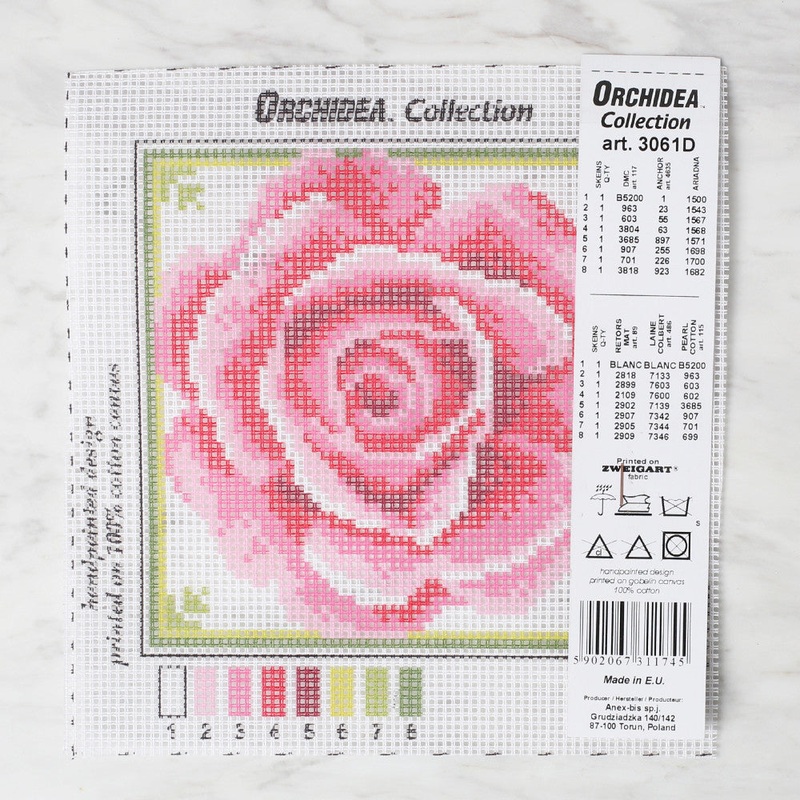 ORCHIDEA 15×15 cm Printed Gobelin, Rose – 3061D