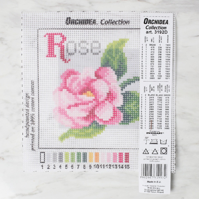 ORCHIDEA 15×15 cm Printed Gobelin, Rose – 319D