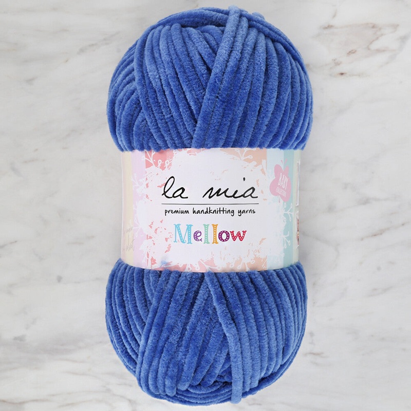 La Mia Mellow Chenille Yarn, Blue – 936
