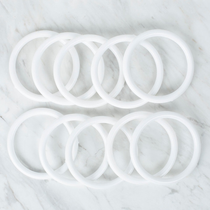 LOREN 10 PIECES 8 CM WASHCLOTHS RING, WHITE – LARGE