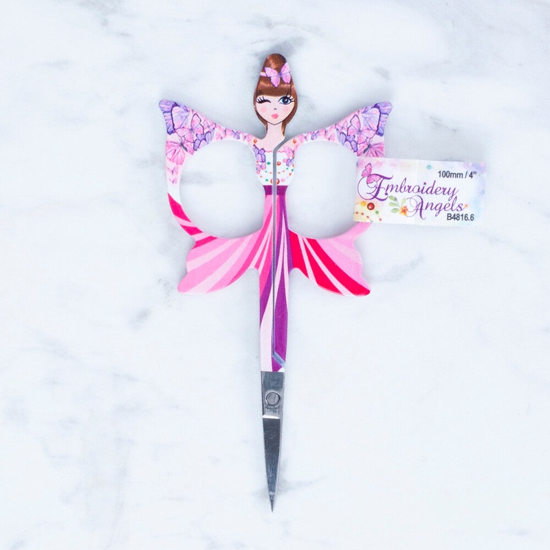 Loren Butterfly Patterned Scissors, Pink – B4816.6