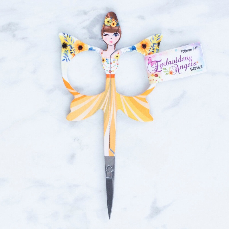 Loren Butterfly Patterned Scissors, Yellow – B4816.6