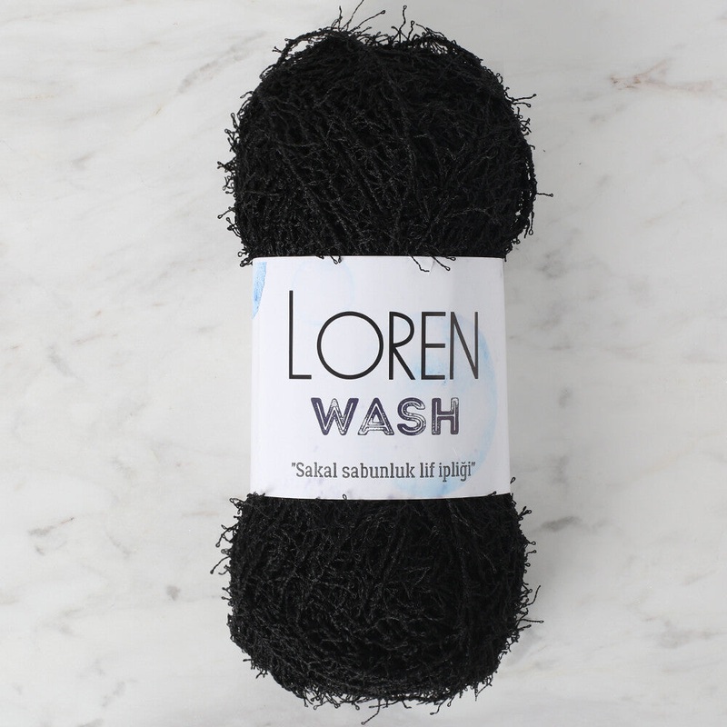 Loren Wash Knitting Yarn, Black – R004