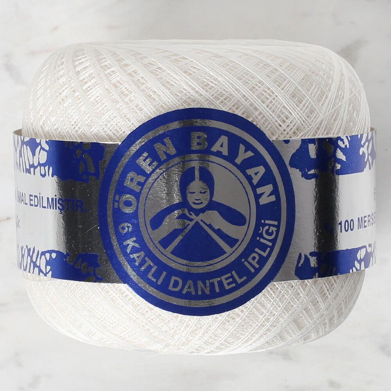 Madame Tricote Paris 100Gr 6 Ply Lace Thread Ball  60 No – White