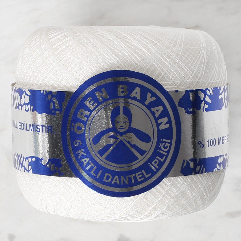 Madame Tricote Paris 100Gr 6 Ply Lace Thread Ball  70 No – White