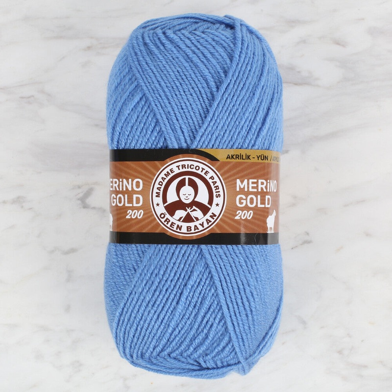 Madame Tricote Paris Merino Gold 200 Knitting Yarn, Blue – 200-015