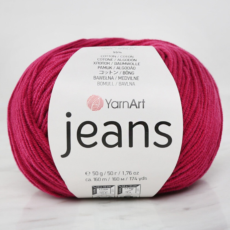 Yarnart Jeans Knitting Yarn, Maroon – 91