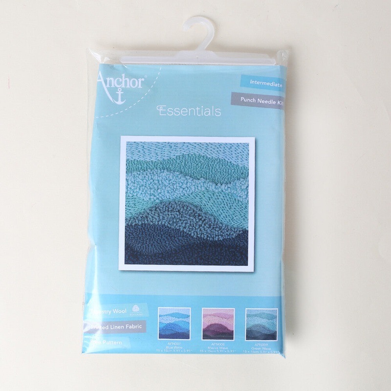 Anchor 15x15cm Punch Needle Green Wave Kit – APN009