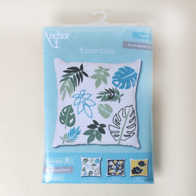 Anchor 40x40cm Punch Needle Palm Leaf Cushion Kit – APN001