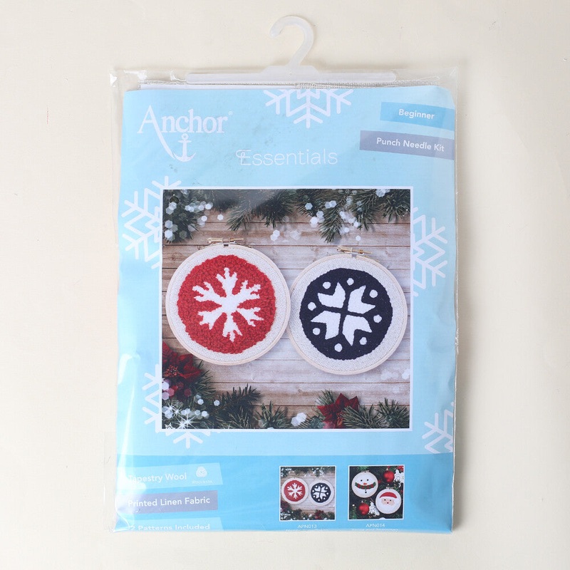Anchor Punch Needle Kit Set in 2, Nordic Snowflakes – APN013