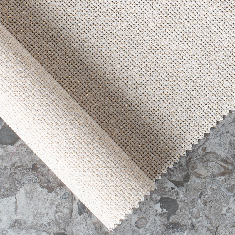DMC Charles Craft Metallic Aida Embroidery Fabric 14 Count – 5.5 pts/cm, Beige – 5282