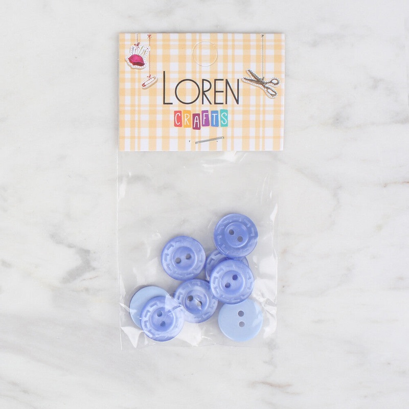 Loren Crafts 8 Pack Button, Blue – 290