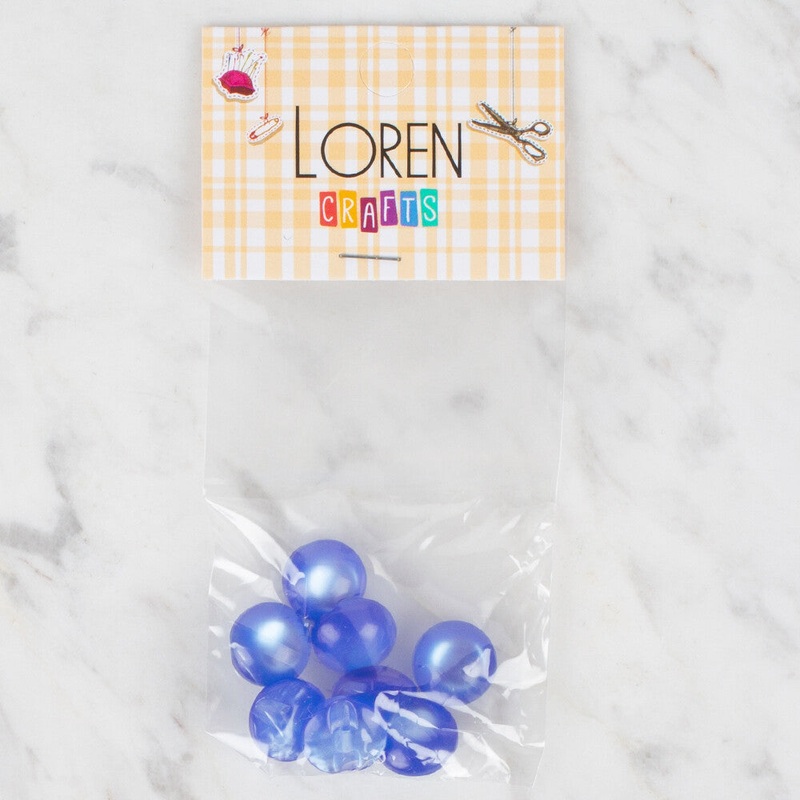 Loren Crafts 8 Pack Button, Blue – 38