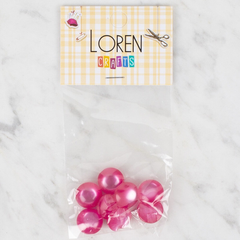 Loren Crafts 8 Pack Button, Dark Pink – 51