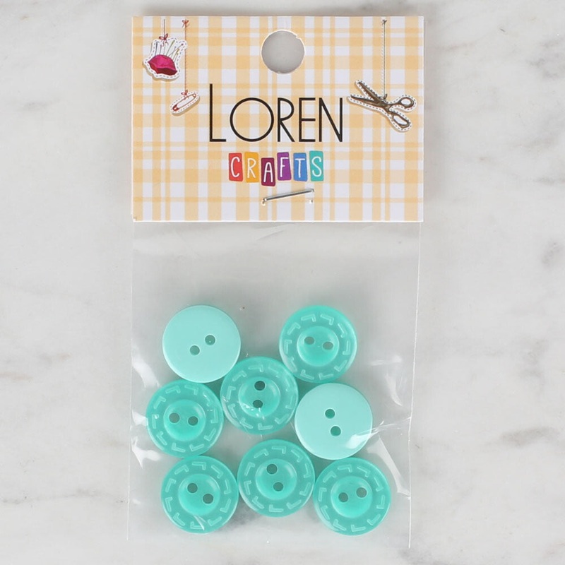 Loren Crafts 8 Pack Button, Green – 187