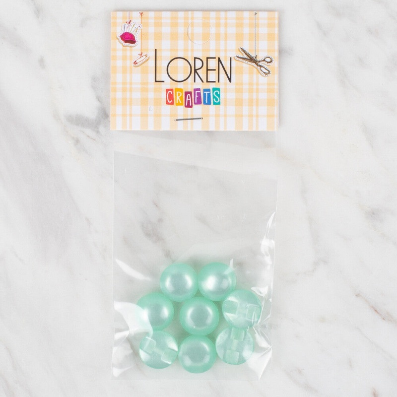 Loren Crafts 8 Pack Button, Green – 44