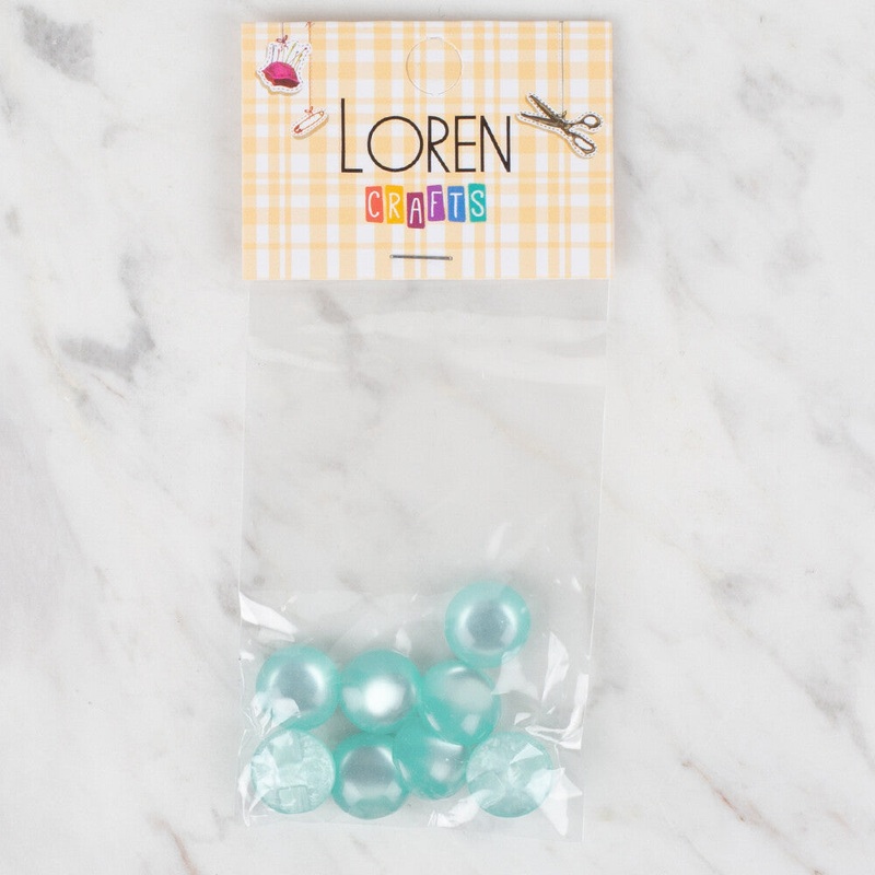 Loren Crafts 8 Pack Button, Green – 47