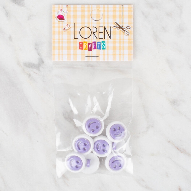 Loren Crafts 8 Pack Button, Lilac – 634