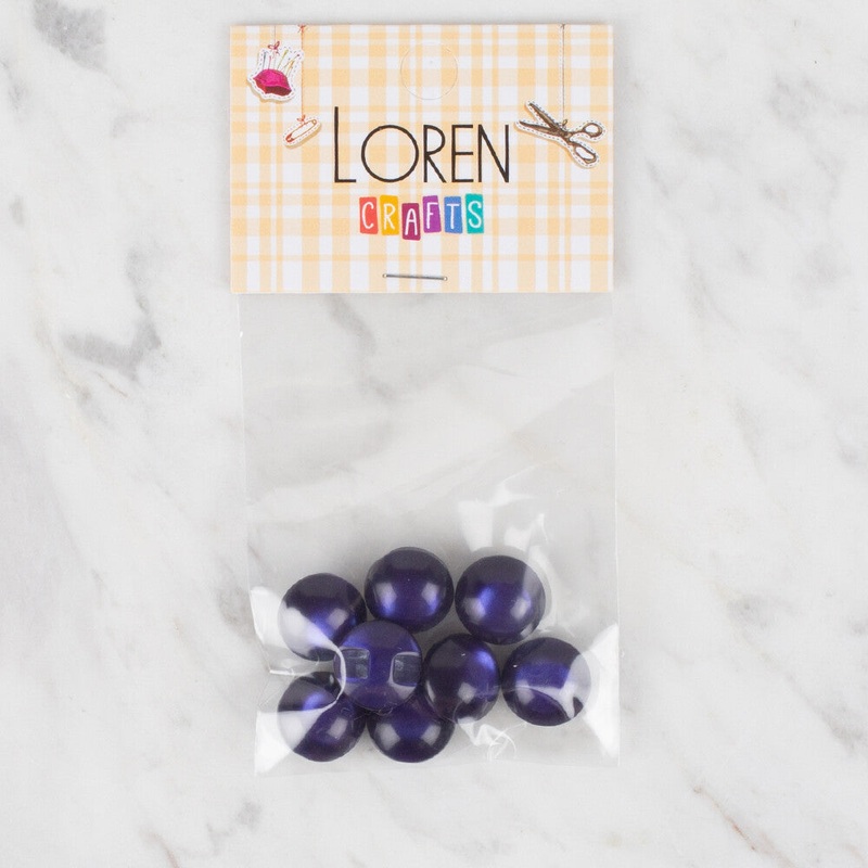 Loren Crafts 8 Pack Button, Navy Blue – 52