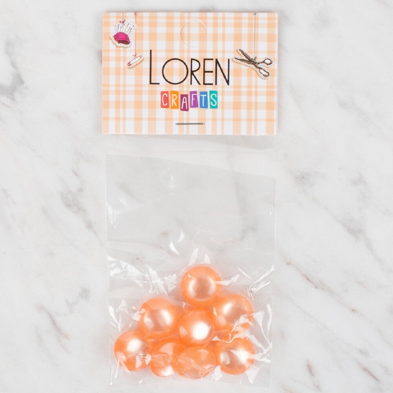 Loren Crafts 8 Pack Button, Orange – 40