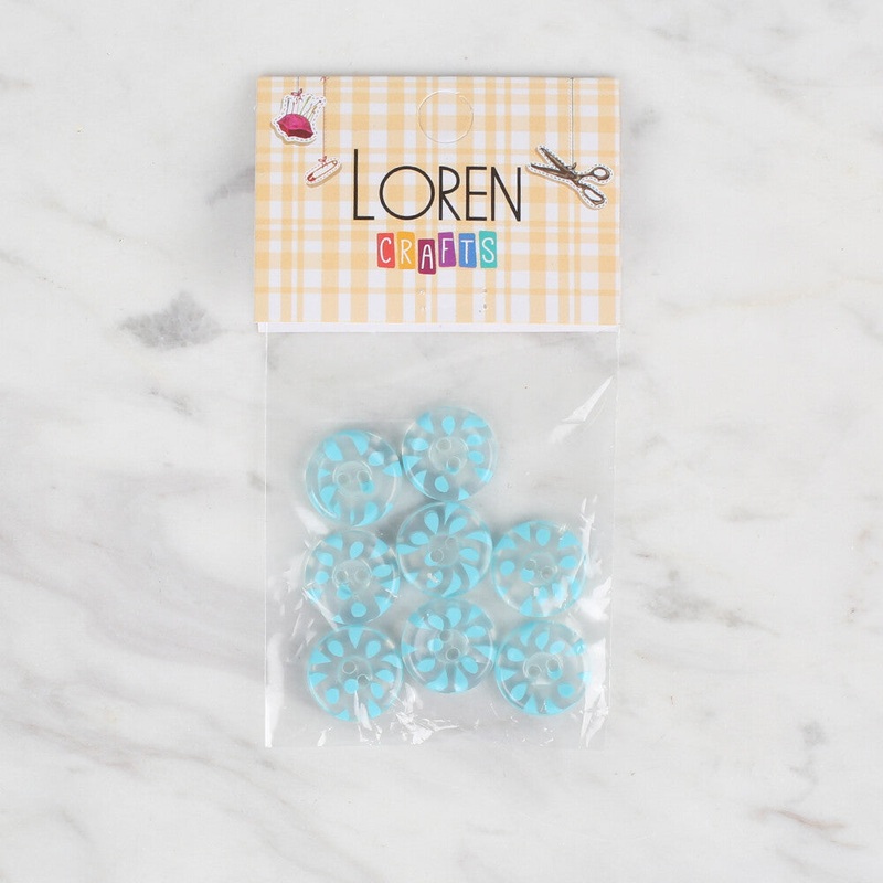 Loren Crafts 8 Pack Button, Turquoise – 31