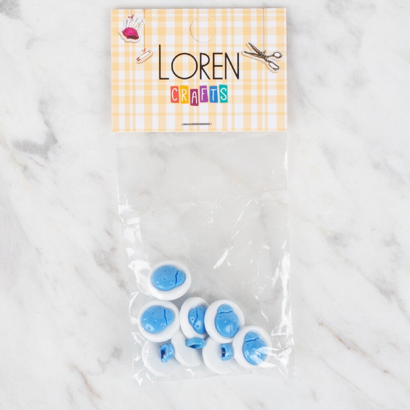 Loren Crafts 8 Pack Lady Bug Button, Blue – 644