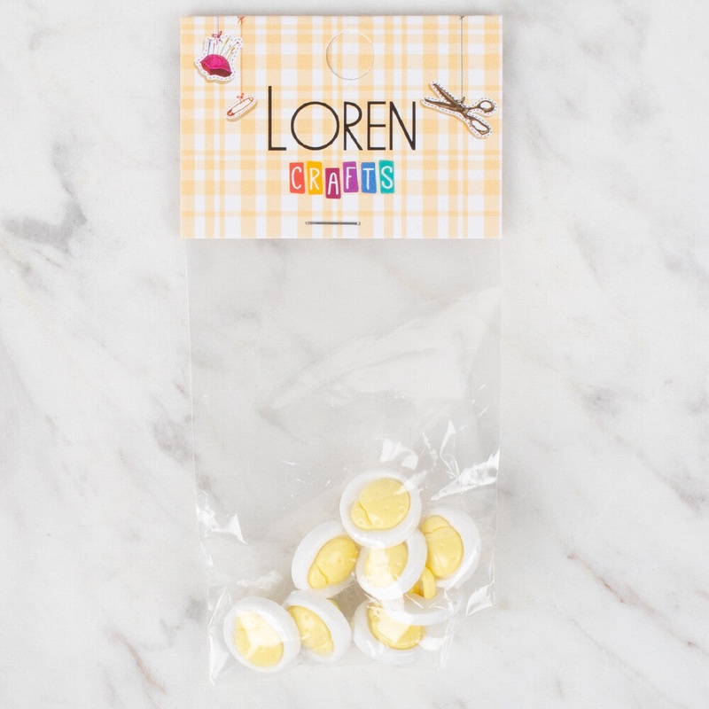 Loren Crafts 8 Pack Lady Bug Button, Yellow – 641
