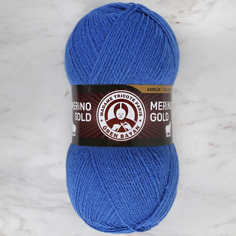 Madame Tricote Paris Merino Gold Knitting Yarn, Blue – 015