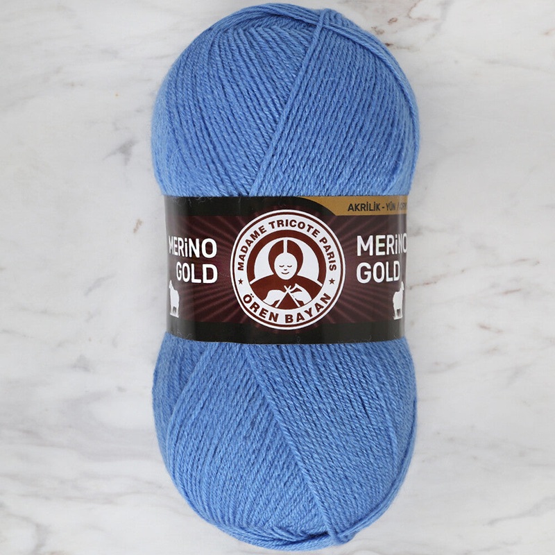 Madame Tricote Paris Merino Gold Knitting Yarn, Blue – 016