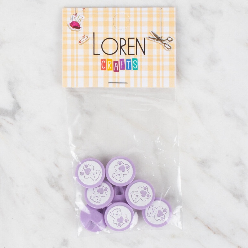 Loren Crafts 8 Pack Bear Button – 406