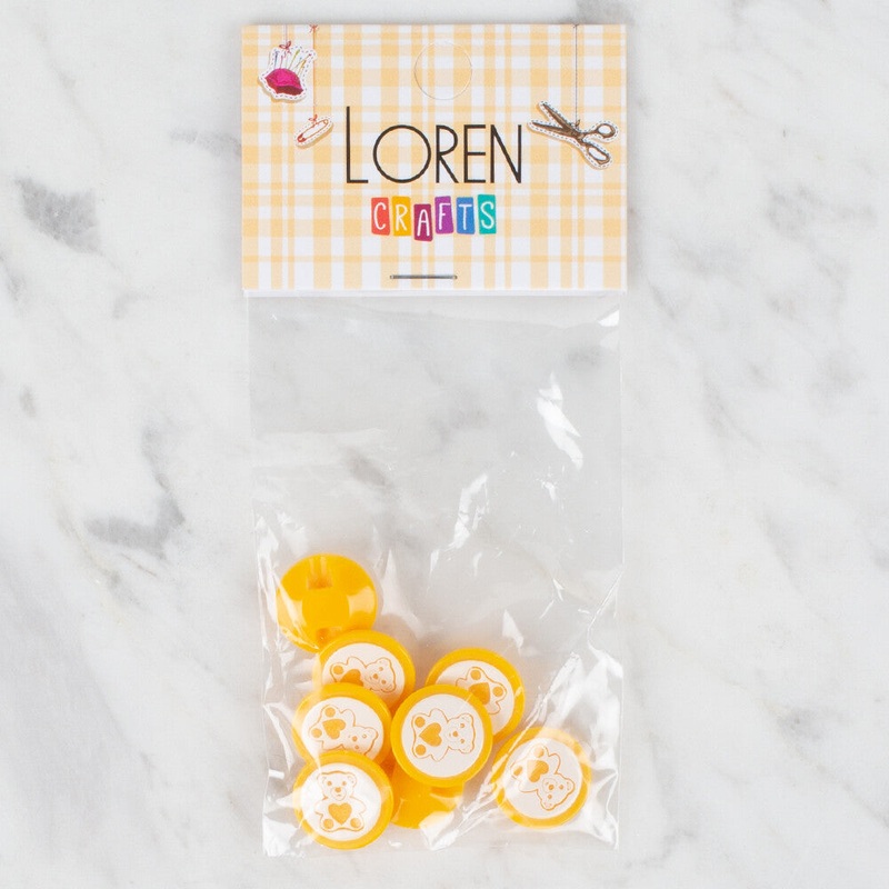 Loren Crafts 8 Pack Bear Button – 408