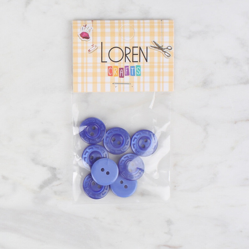 Loren Crafts 8 Pack  Button, Blue – 185