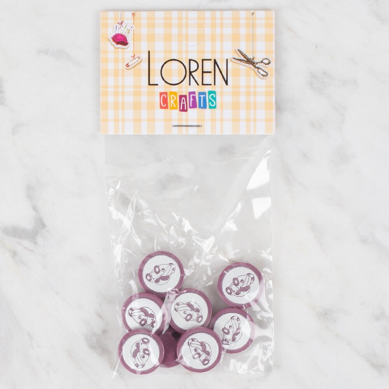 Loren Crafts 8 Pack Car Button – 396