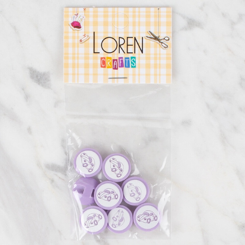 Loren Crafts 8 Pack Car Button – 397